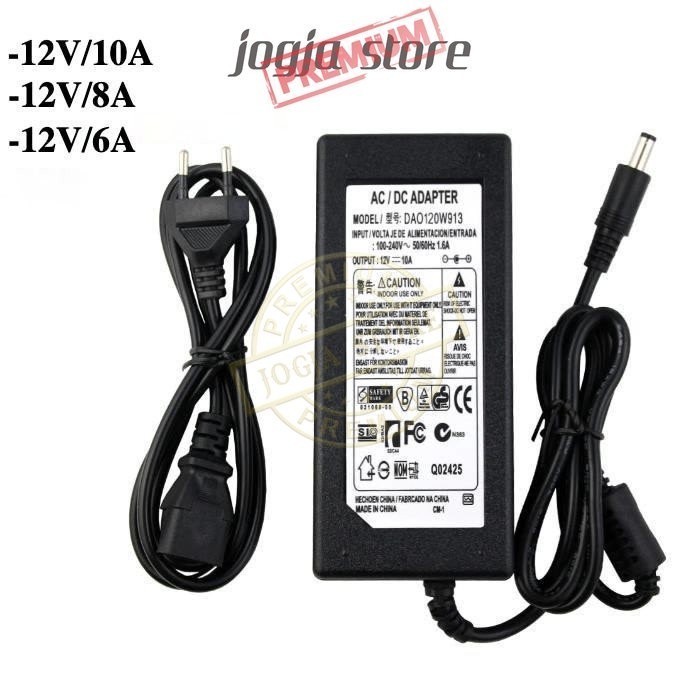 Jual Power Adaptor LED Strip Monitor DC 12V 10A 8A 6A 4A Adapter Power ...