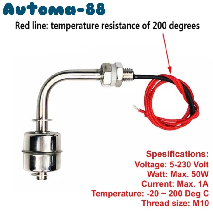 Jual Water Sensor Level Air Arduino Float Switch Stainless Steel Type L ...