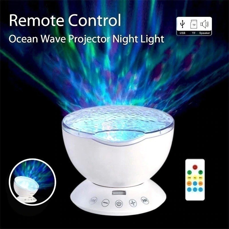 Jual GROSIRUNIK99 Ocean Wave Projector Night Light with Remote Control ...
