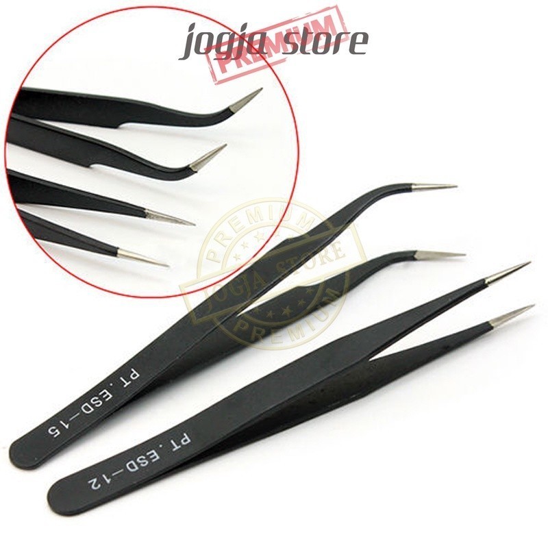 Jual Pinset Siku Pinset Bengkok Lurus Lancip Laboratorium Tweezer NO ...