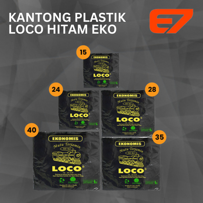 Jual Kantong Plastik Kresek HD LOCO EKONOMIS Hitam (ukuran 17, 24, 28 ...