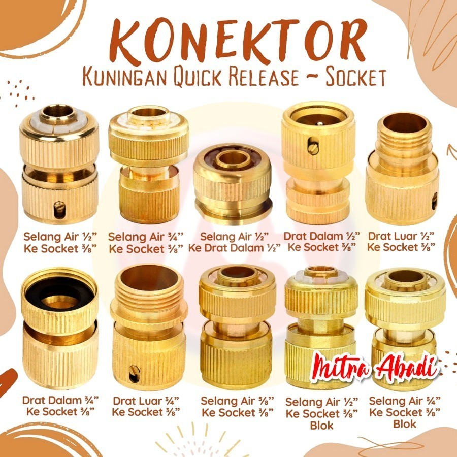 Jual Konektor Kuningan Quick Release - Socket Series | Shopee Indonesia