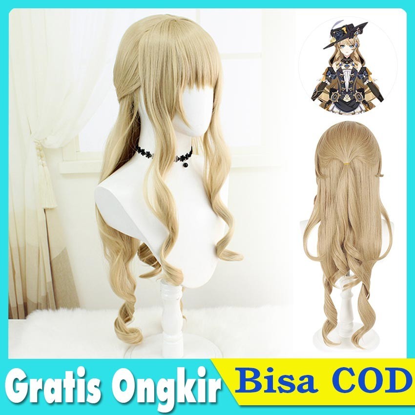 Jual Rambut Palsu Wig Cosplay Anime Game Genshin Impact Wig Navia Wig ...