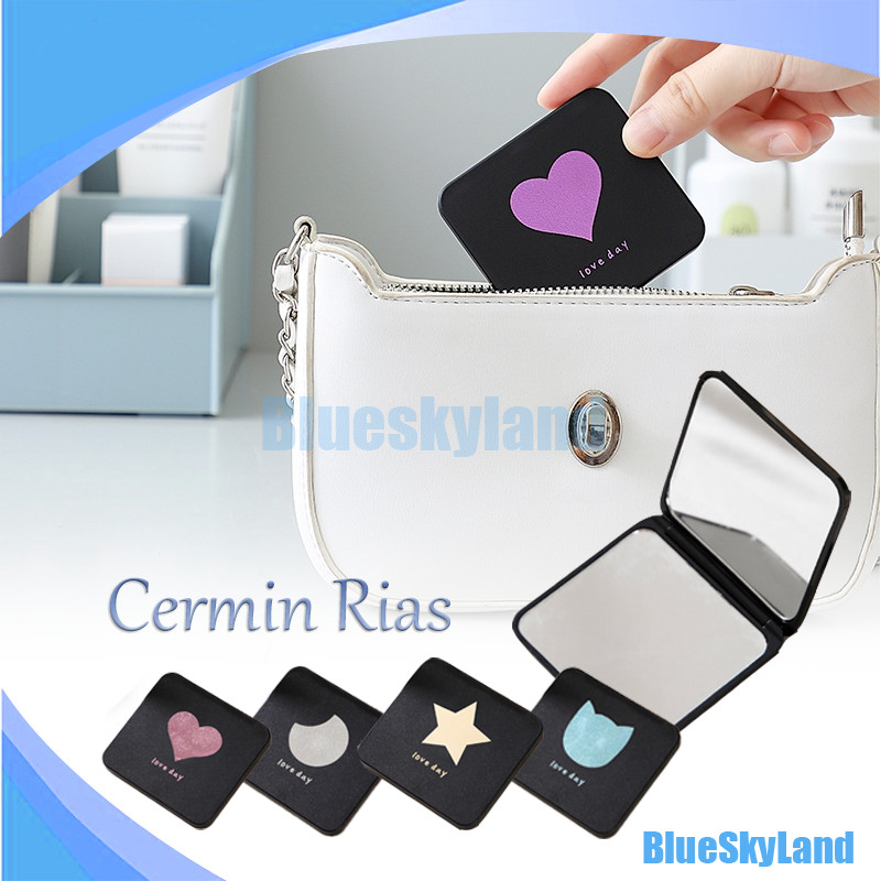 Jual Cermin Lipat Mini Cermin Model Segiempat Sisi Real Pict Cermin Rias Cermin Lipat