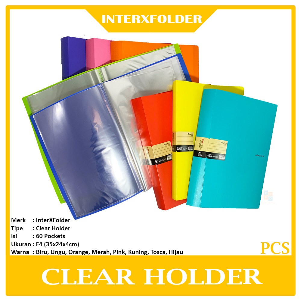 Jual InterXfolder - Clear Holder Folio 60 Lembar Macarons Series - Pcs ...