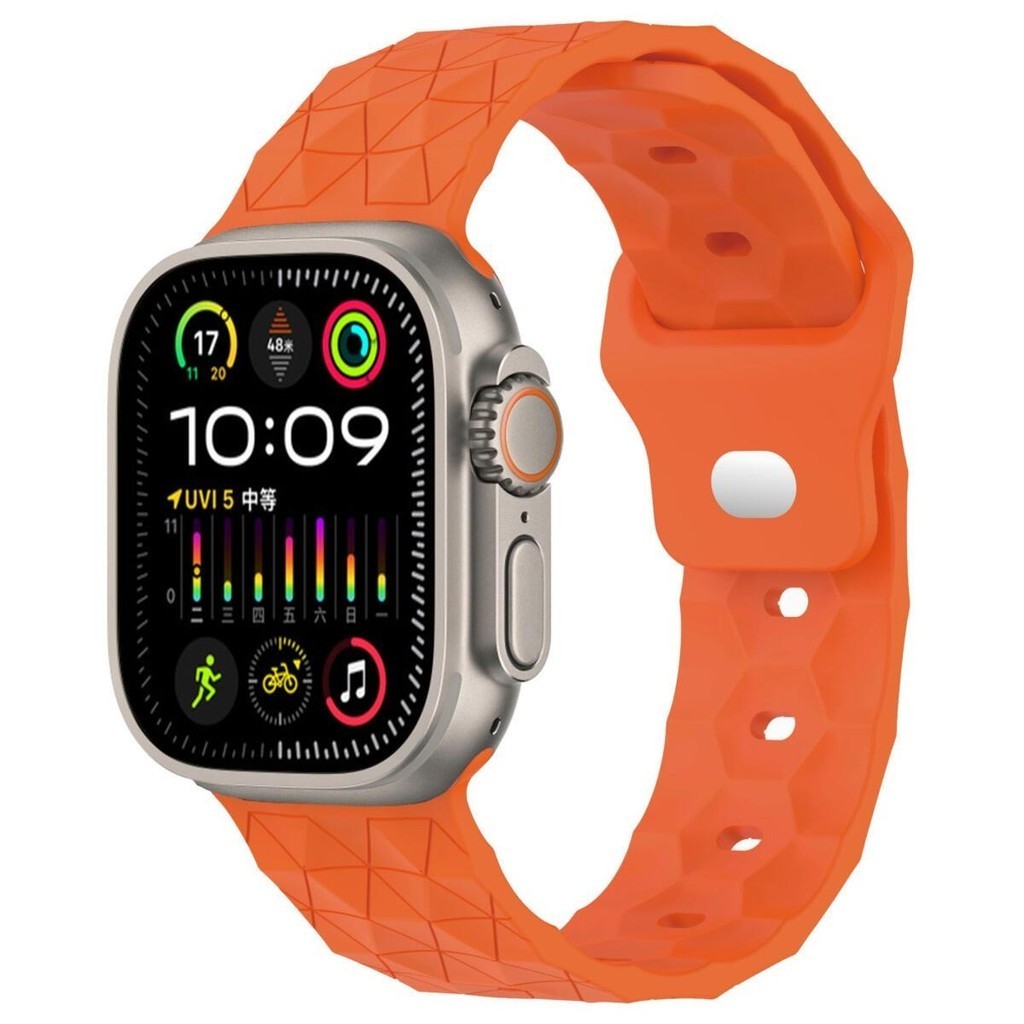 Sport Silicone Strap for Apple Watch Ultra 49mm Football Pattern Jam  Tangan Buckle Bracelet Band for Iwatch Series 11 10 SE 46mm 