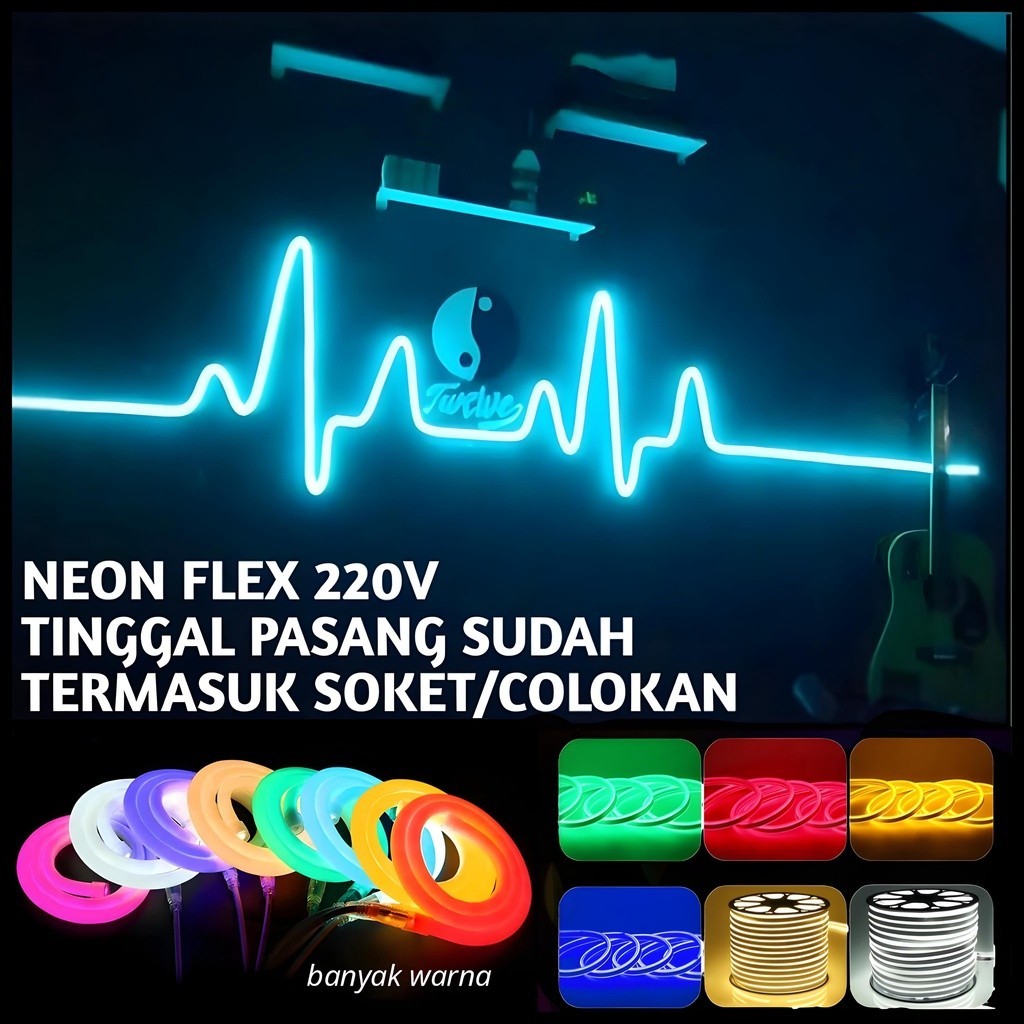 Jual Lampu Hias Kamar Aesthetic Neon Flex 220v 1m 2m 3m 4m 5m + Socket ...