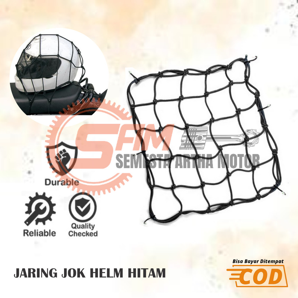 Jual Jaring Jok Helm Hitam Motor Jala Tali Ikat Barang Pengikat Bawaan ...