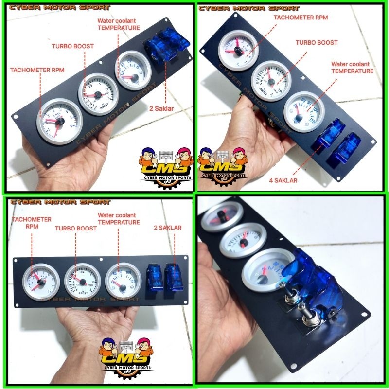 Jual Dashboard Gauge panel add on mobil diesel bensin 12v 2 saklar LED ...