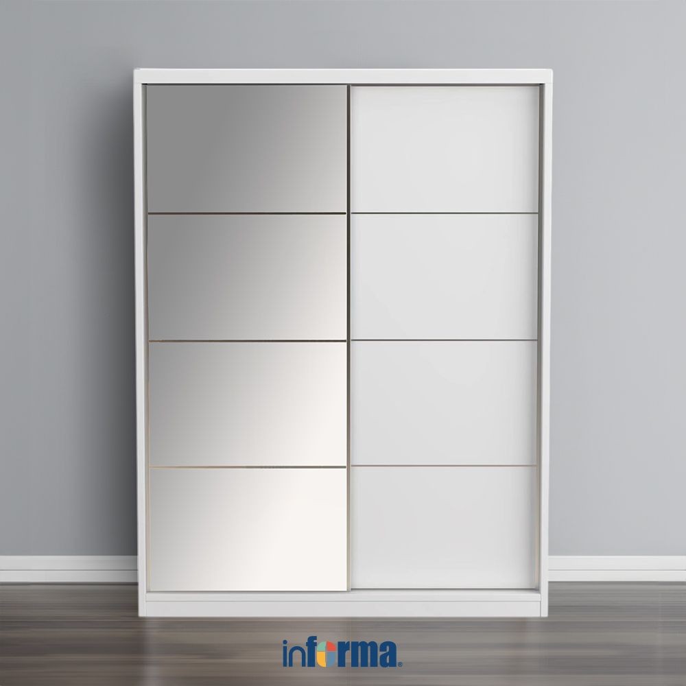 Jual Informa Brino Lemari Pakaian Pintu Geser - Putih Wardrobe Storage ...