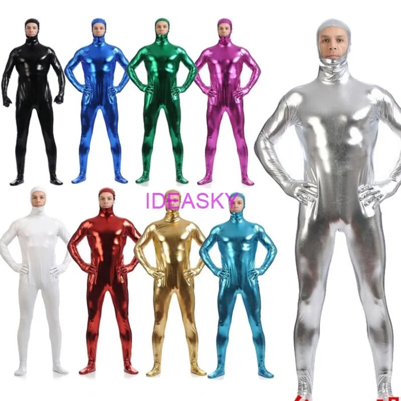 Jual Preorder Open Face Metallic Bodysuit Shiny Catsuit Zentai Body