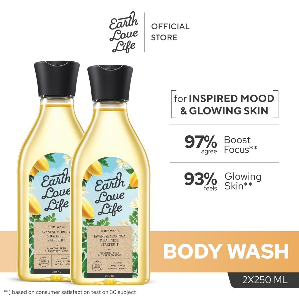 Jual [TWINPACK BODY WASH] EARTH LOVE LIFE Javanese Moringa & Balinese