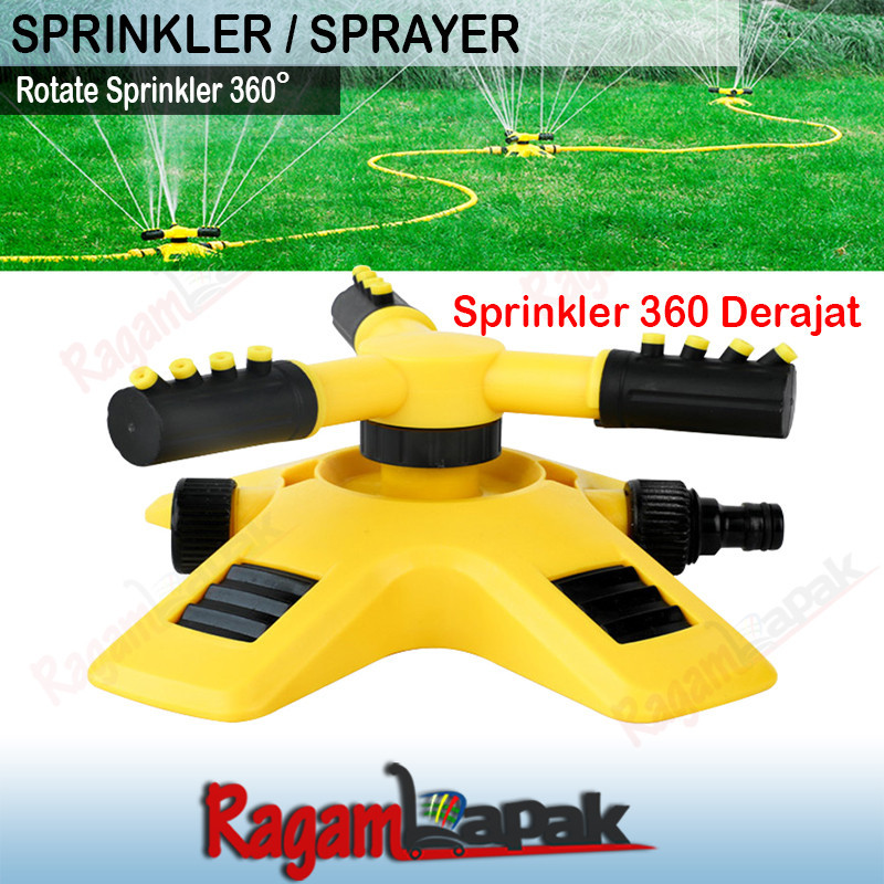 Penyiram Tanaman Otomatis Putar 360 Derajat 3 Sprinkler Spray