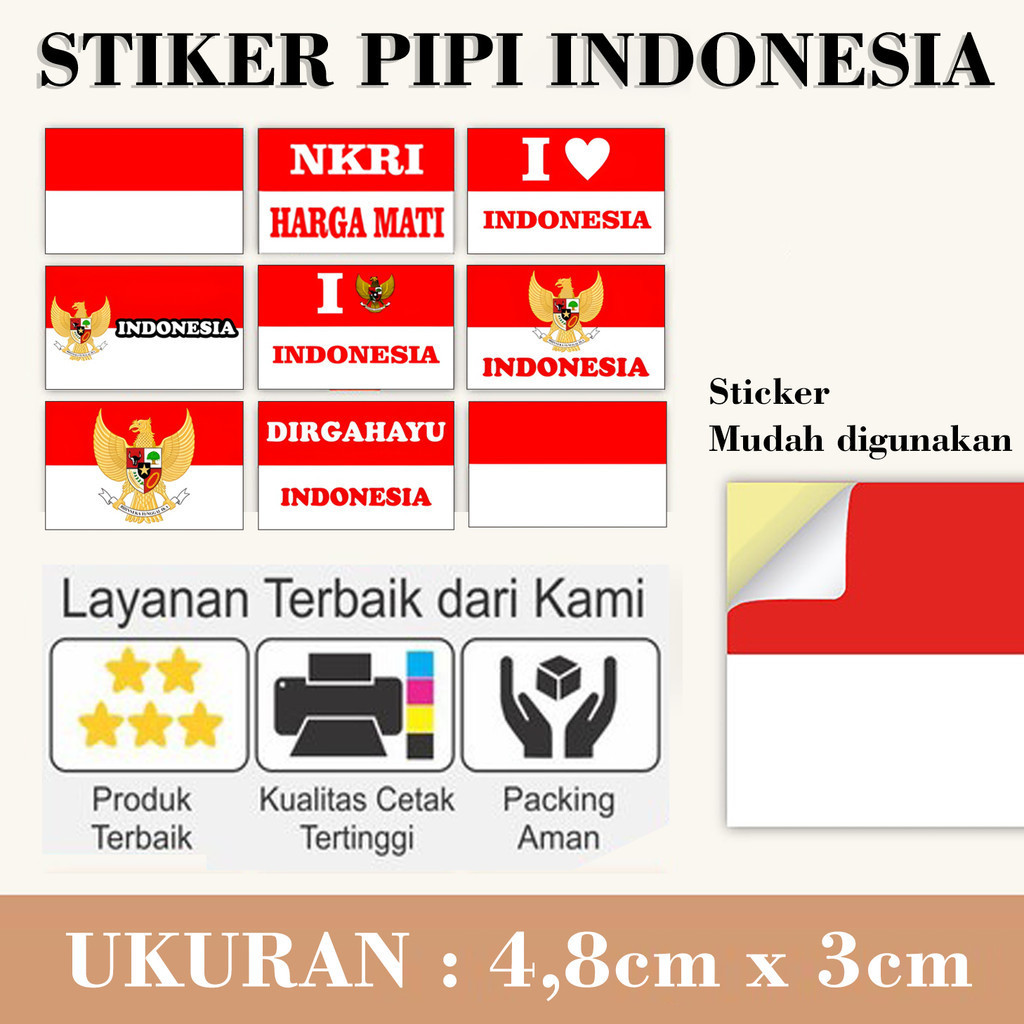 Jual EXD - Stiker Sticker Pipi Dirgahayu HUT RI Bendera Merah Putih ...