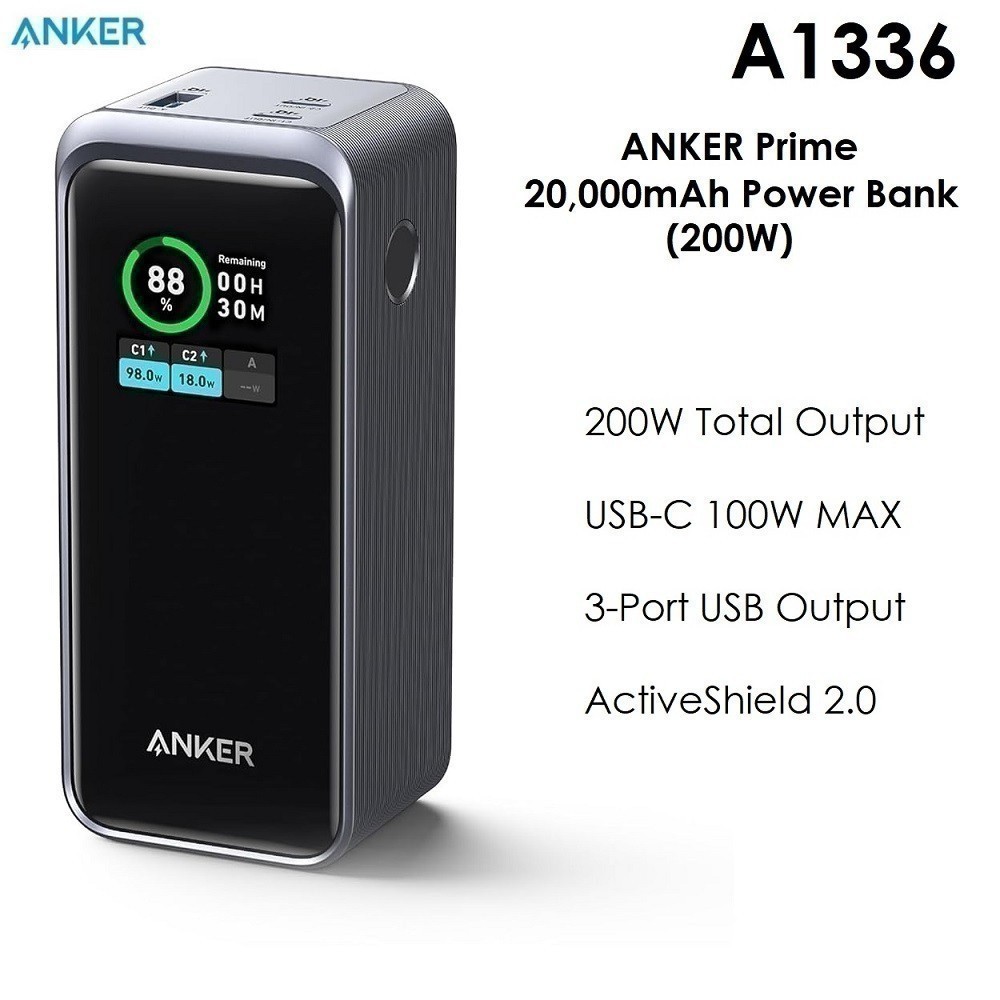 Coque En Silicone Souple Pour Anker Prime Power Bank 20000mAh – Protection Contre Chocs Et Rayures – Couleur Grise