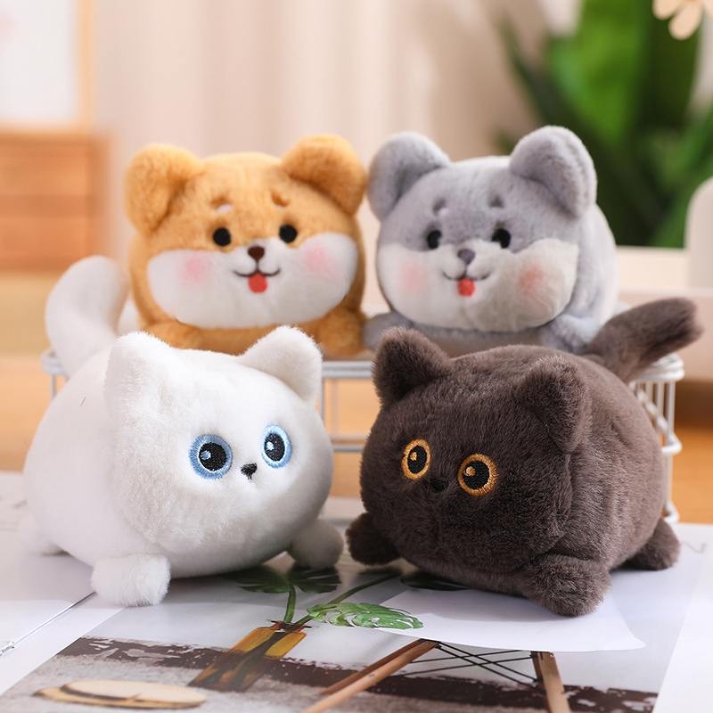 Jual 11cm Kawaii Tail Wagging Cat Doll Dog Plush Toys that Wag Their ...