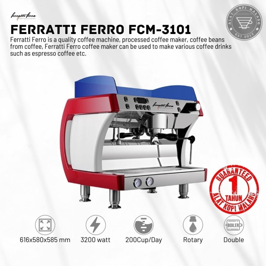 Jual Mesin Kopi Ferratti Ferro Espresso Machine/ Coffee Maker FCM3101 ...