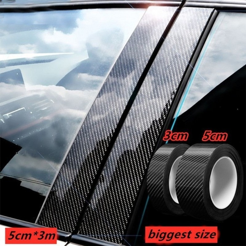 Jual 3D Car Protector Film Carbon Fiber Texture Stickers Door Edge ...