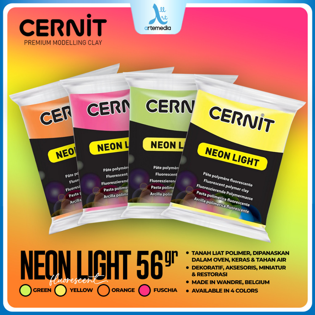 Jual Cernit Neon Light Polymer Clay Fluorescent – Clay Polimer Neon ...