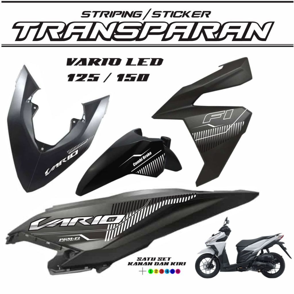 Jual STIKER MOTIF VARIASI STRIPING TRANSParan POLET MOTOR VARIO LED 125 ...