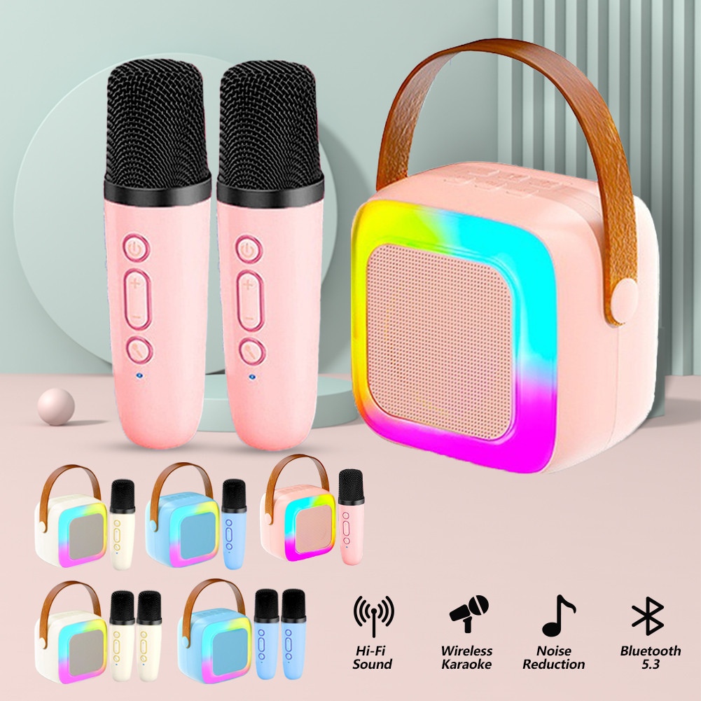 Jual Speaker karaoke 2 mic / Bluetooth Mini Wireless Speaker Karaoke ...
