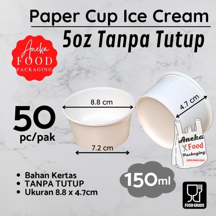 Jual Paper cup ice cream/gelas ice cream 5oz | Shopee Indonesia