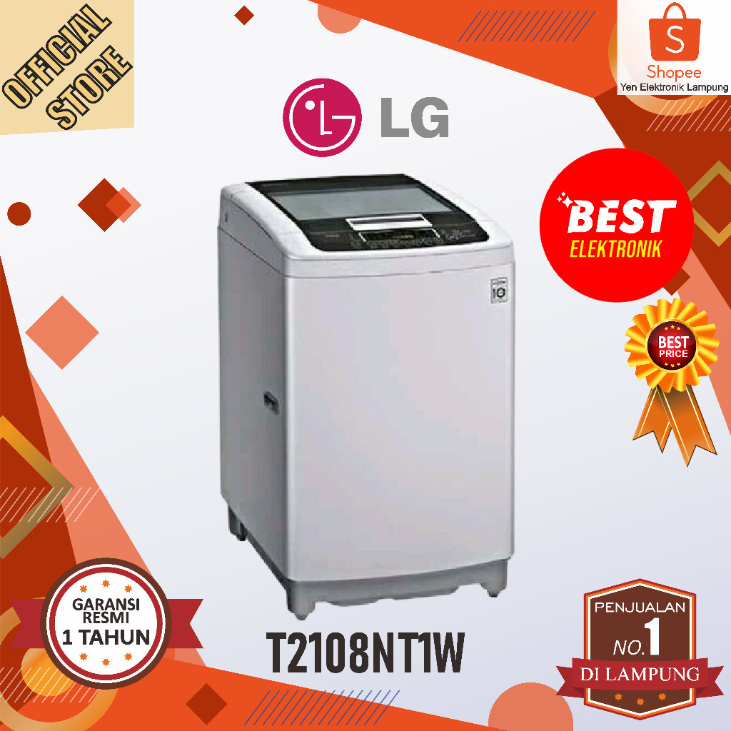 Jual Mesin Cuci LG T2108NT1W Otomatis 8 Kg (Top Loading) Smart Inverter ...