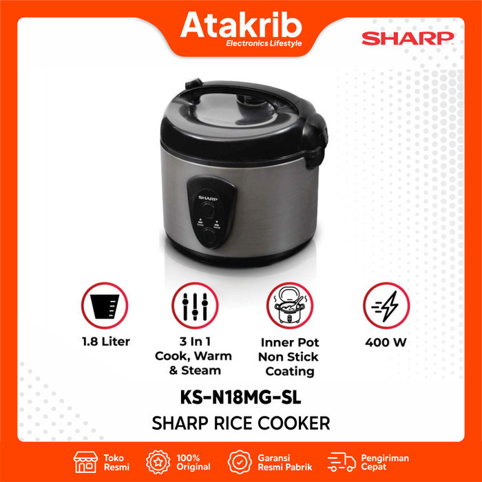 Jual SHARP RICE COOKER KS-N18MG-SL 1.8 L | Shopee Indonesia