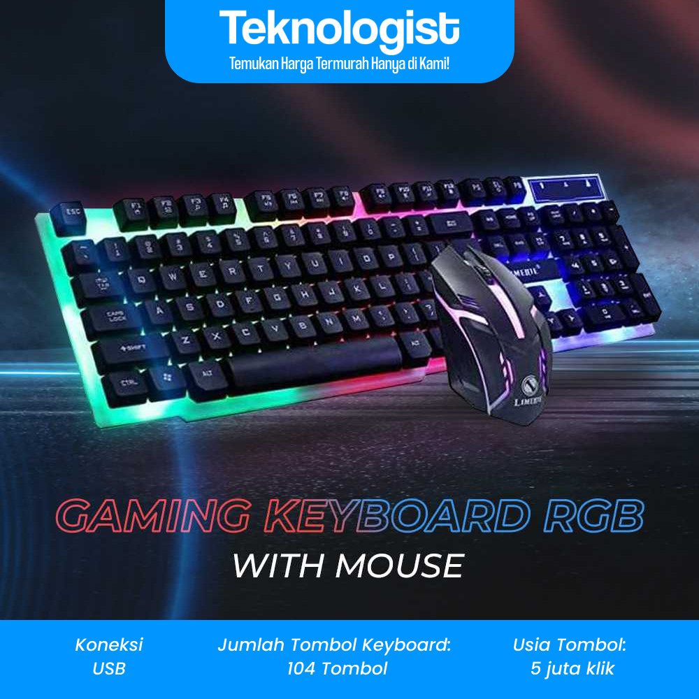 Jual Keyboard Gaming RGB Combo With Mouse | Shopee Indonesia