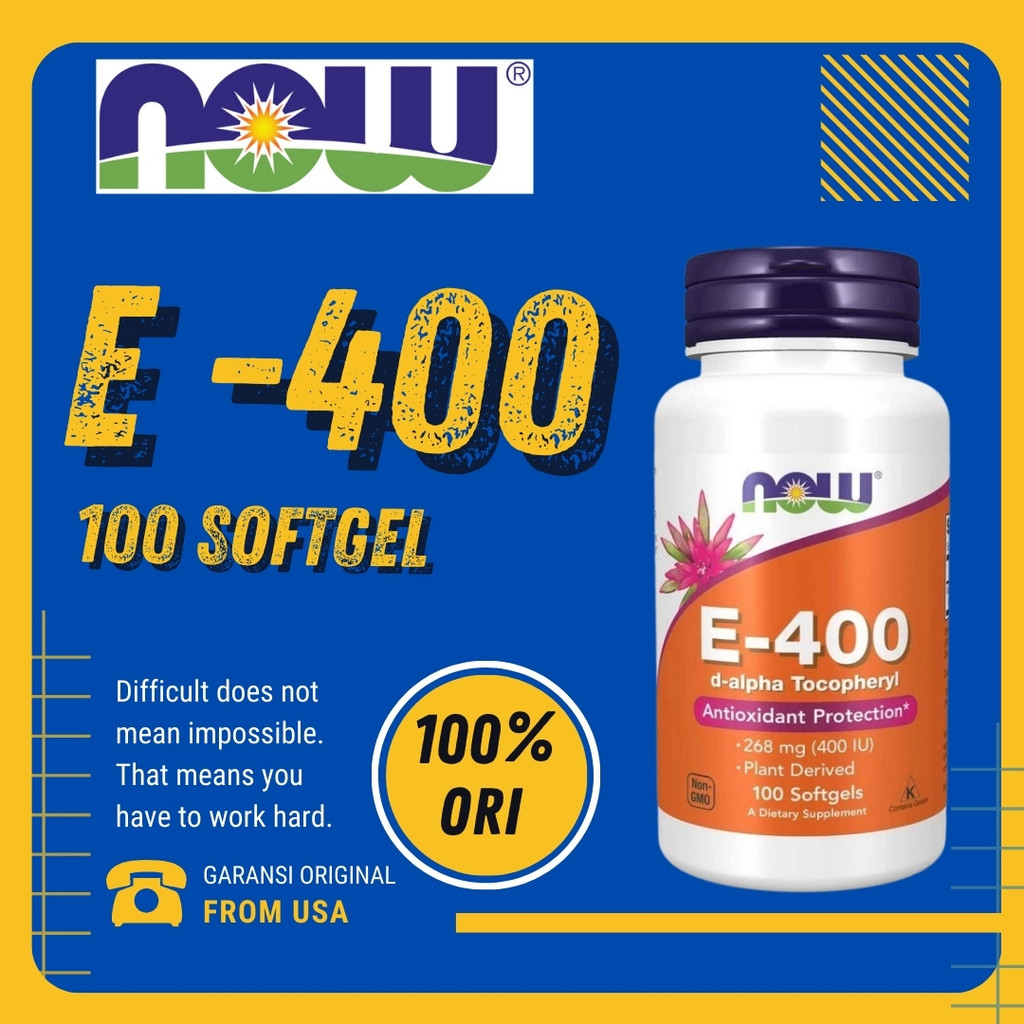 Jual Original Now Vitamin Suplemen E 400 With D Alpha Tocopherols 100
