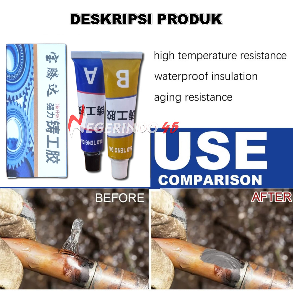 Jual LEM EPOXY AB CASTER 20gr PENAMBAL STEEL METAL RADIATOR LEM KASTOR ...