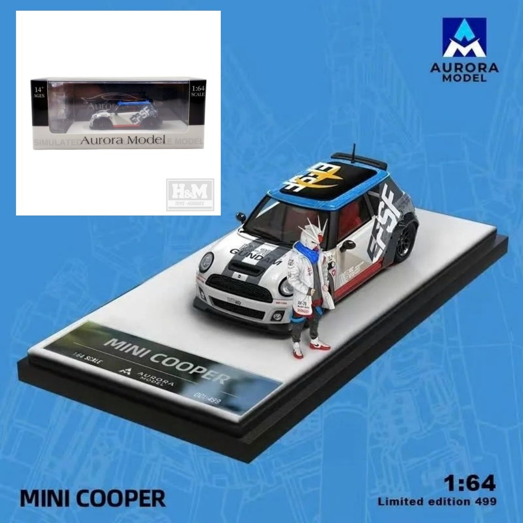 Miniature Aurora 1:64 Mini Cooper – Modèle Diecast Métal 2023 – Neuf, Collection
