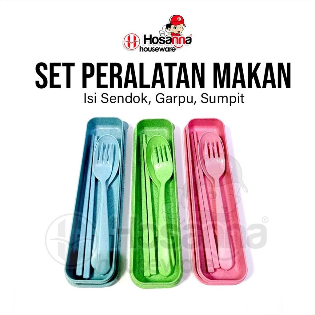 Jual Sendok Garpu Sumpit Portable Set Alat Makan Plastik Shopee