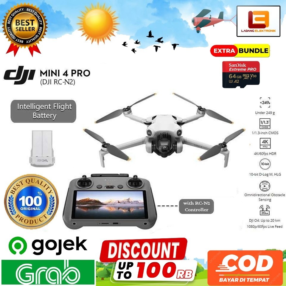 Jual DJI Mini 4 Pro Drone with RC-N2 Controller | Shopee Indonesia