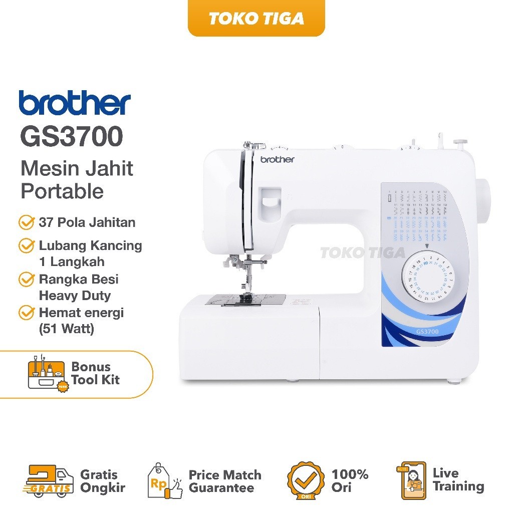 Jual Mesin Jahit BROTHER GS3700 / GS3700 Portable (Sewing Mate) Shopee Indonesia