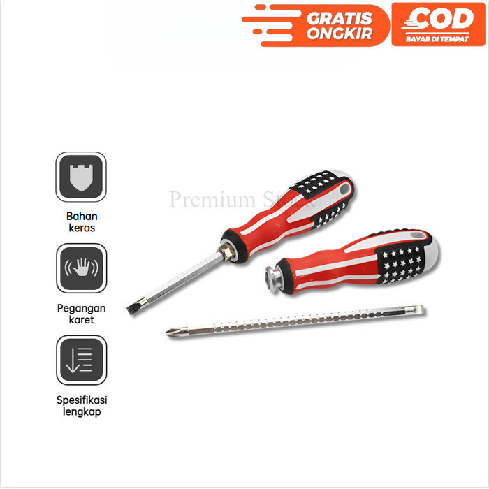 Jual Obeng Bolak Balik Amerika 4 inch / Obeng 2 Way USA 4 