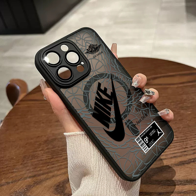 Premium magsafe matte hard Casing hp iPhone 15 promax Mendukung Pengisian  Nirkabel Case populer brand nike case untuk iPhone 15 14 13 12 11 Pro Max 