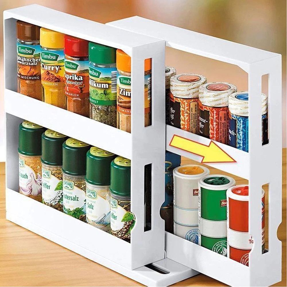 Jual BearPaw Rak Botol Bumbu Dapur Spice Bottle Storage Rack 2 Layer ...