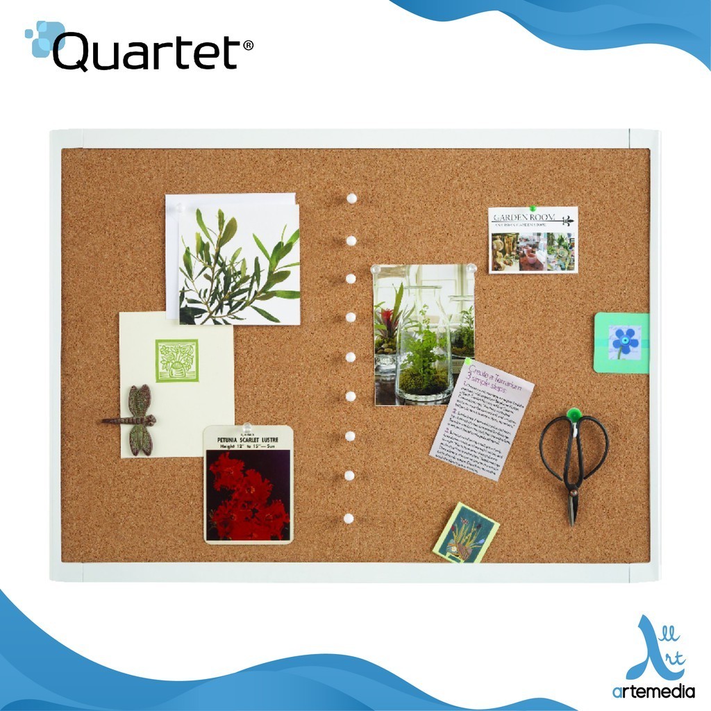 Jual Quartet Cork Bulletin Board White Frame 17