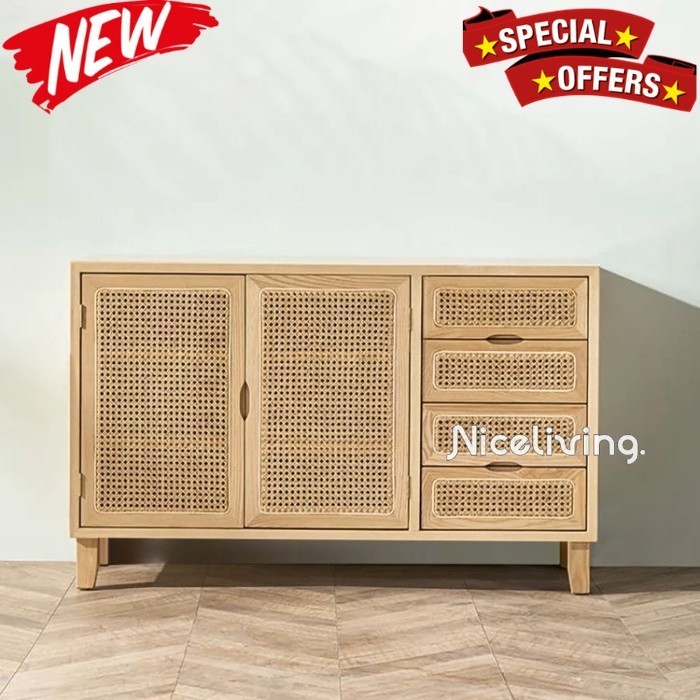 Jual Niceliving. buffet rattan jati | Shopee Indonesia