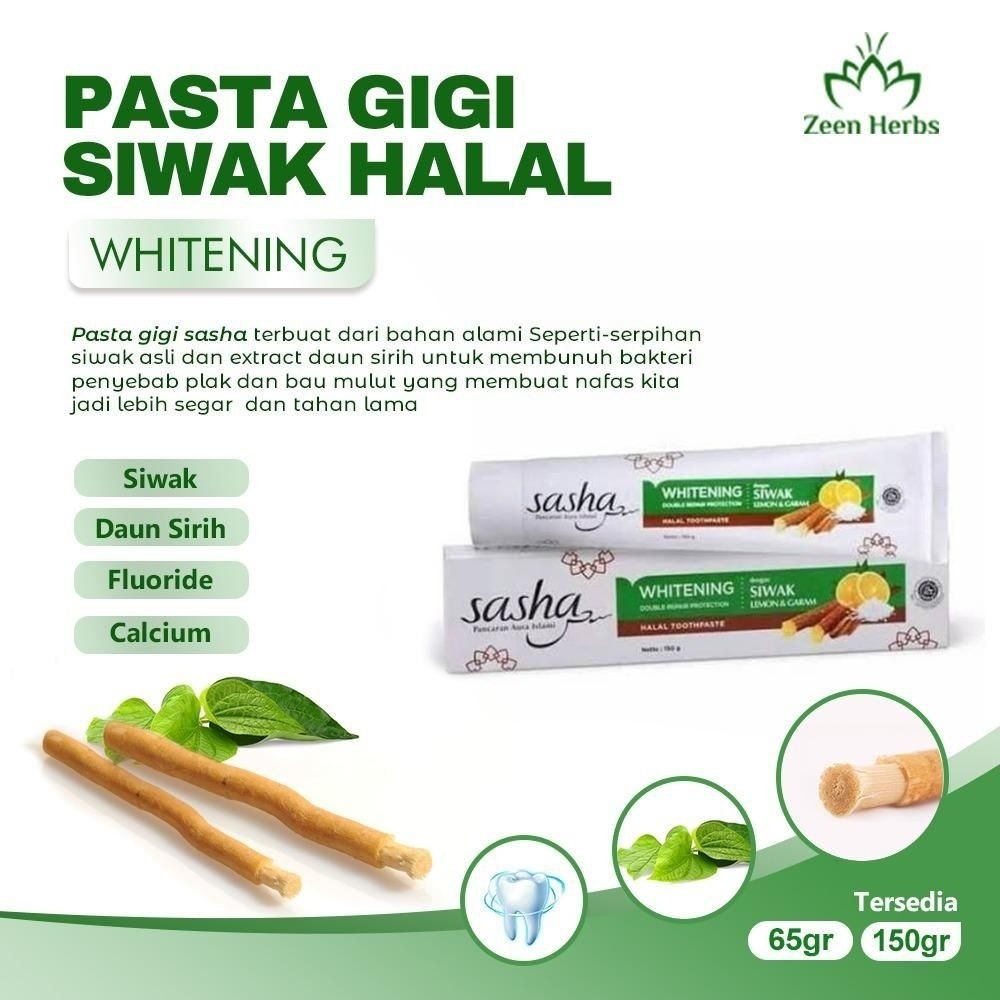 Jual Sasha Toothpaste Antibacterial 65gr - 150gr | Whitening 65gr ...