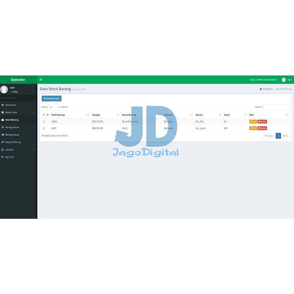 Jual Aplikasi Inventory Barang masuk dan barang keluar berbasis online ...
