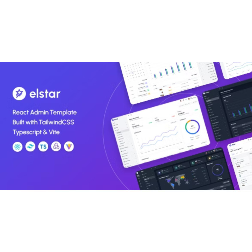 Jual Elstar v2.0.1 - React Admin Dashboard Tailwind Template (React 18 ...