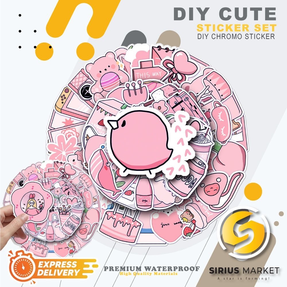 Jual 45 PCS Stickers Series Pink Original Graffiti Sticker Waterproof ...