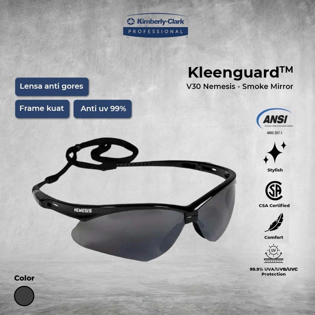 Jual Kleenguard V30 Nemesis Smoke Mirror Kacamata Safety Shopee