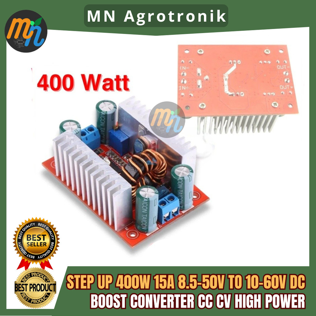 Jual STEP UP 400W 15A 8.5-50V TO 10-60V DC BOOST CONVERTER CC CV HIGH ...