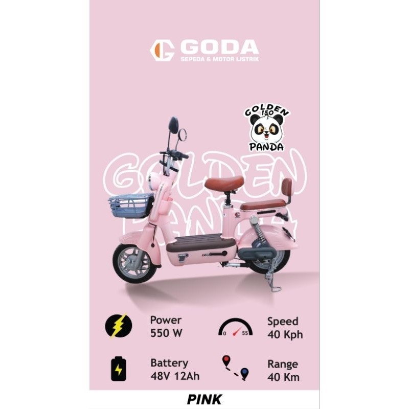 Jual SEPEDA LISTRIK GODA GOLDEN 150 PANDA 48V 12AH 550W SPEED 40kph