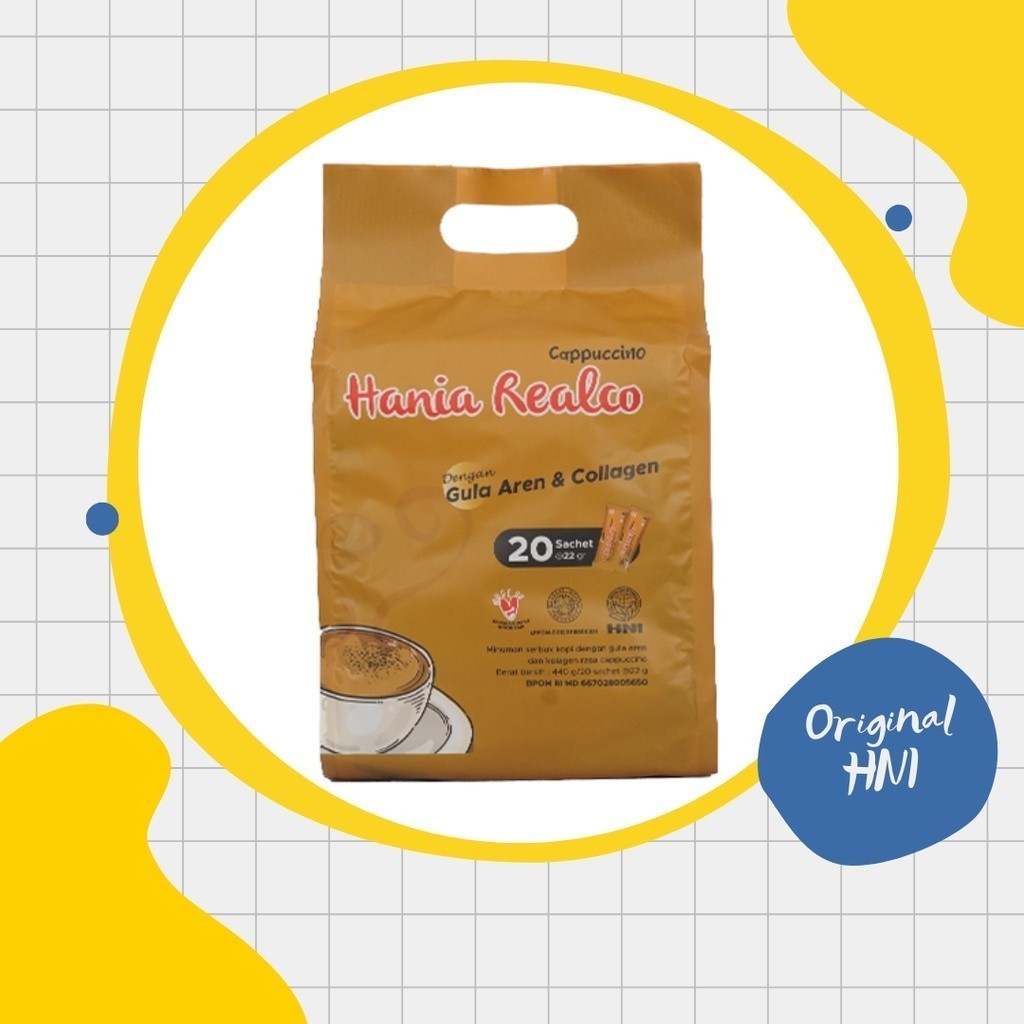 Jual Hania Realco Latte Cappucino Isi Minuman Serbuk Kopi Dengan Gula Aren Dan Kolagen