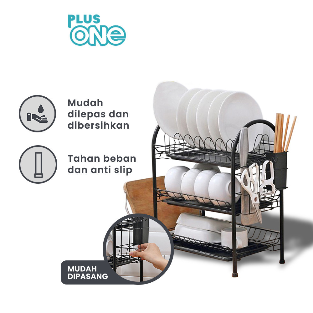 Jual Plus One Rak Peralatan dapur serbaguna / Rak Piring susun ...