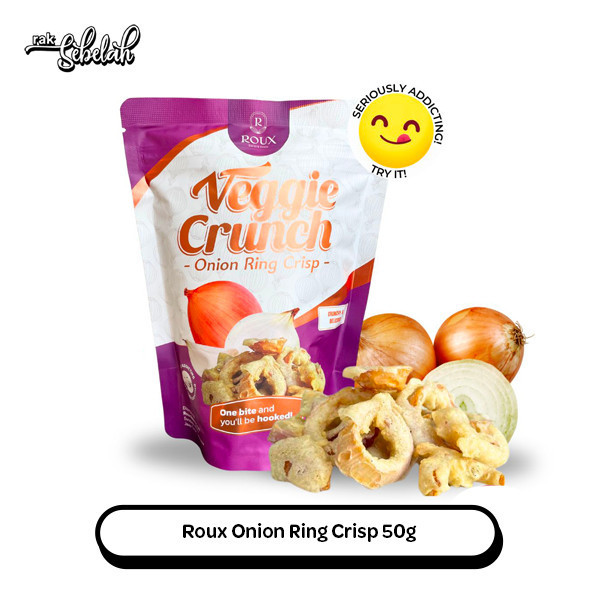 Jual Roux Veggie Onion Ring Crunch 50g Keripik Bawang Bombai Kering ...
